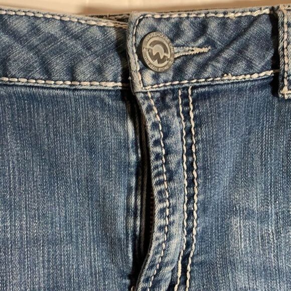 Warehouse One Distressed Blue Jean Shorts - Picture 3 of 5